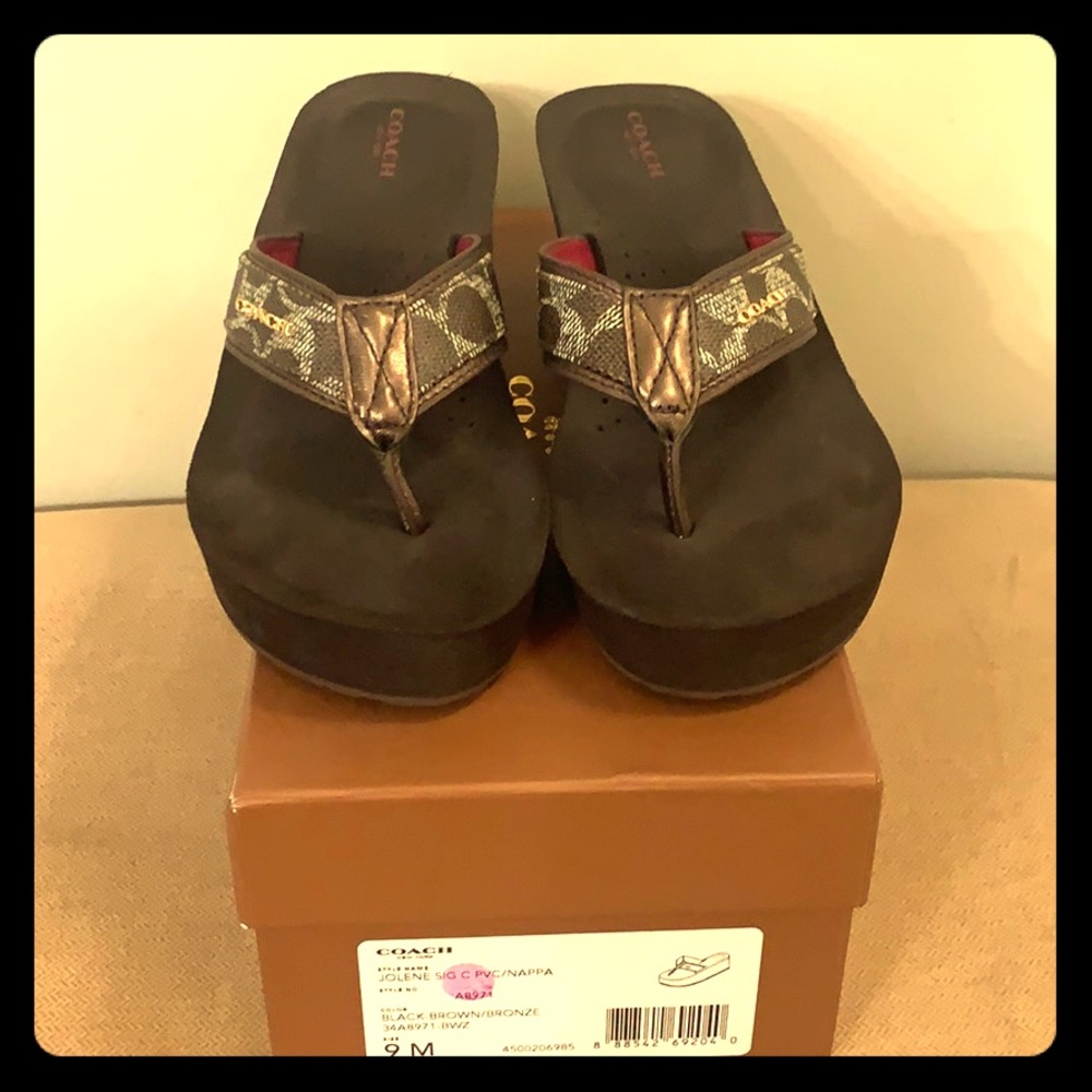 Coach flip flops. Barely worn. Size 9
